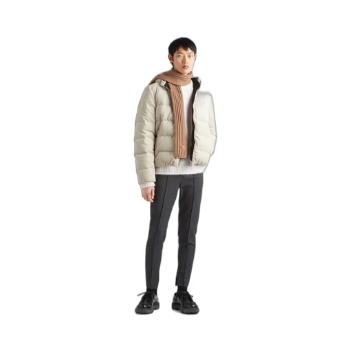Cropped corduroy down jacket