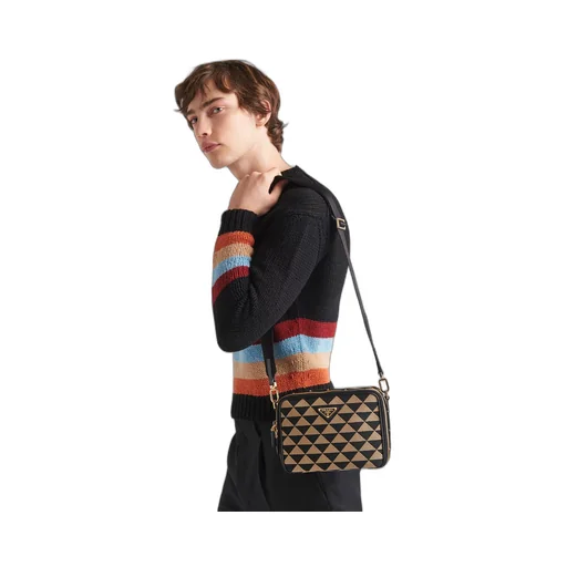Prada Symbole embroidered fabric bag