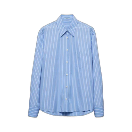 Striped poplin shirt