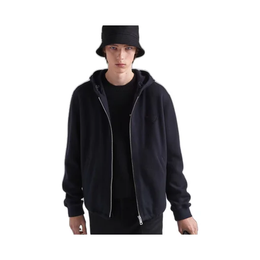 Wool blend zipper hoodie