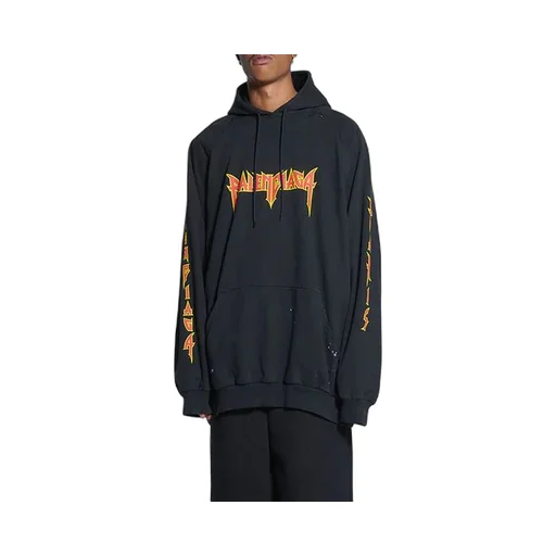 Metal Logo Hoodie Oversized Fit