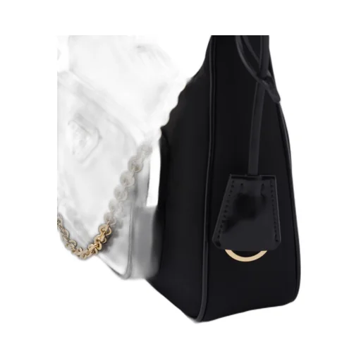 Re-Nylon and brushed leather mini-bag