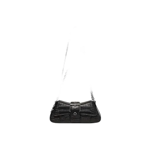 Lindsay Small Crocodile Embossed Shoulder Bag