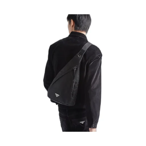 Re-Nylon and leather backpack