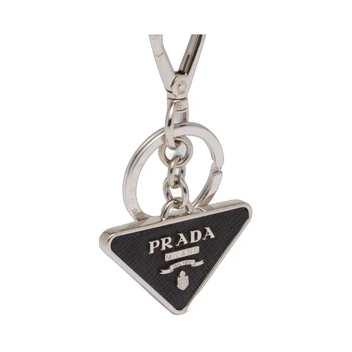 Saffiano Leather and Metal Keychain