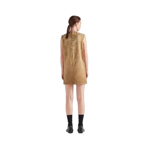 Sleeveless canvas mini-dress