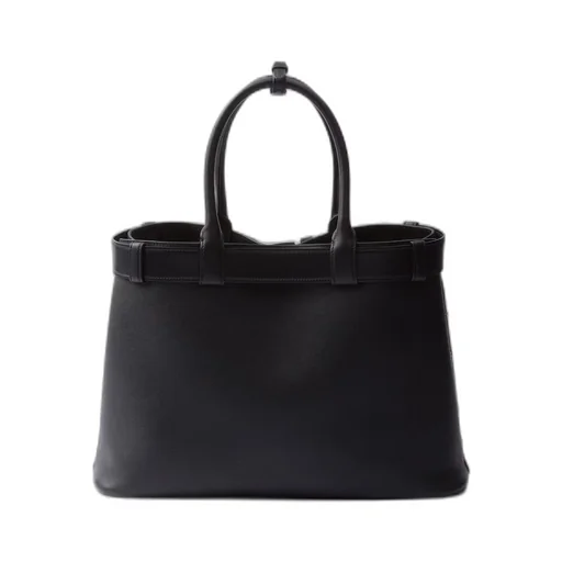 Prada Buckle large leather bag with appliqués