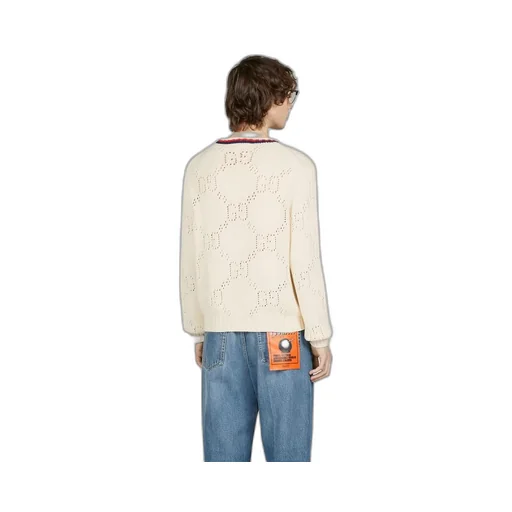 Perforated GG cotton jumper