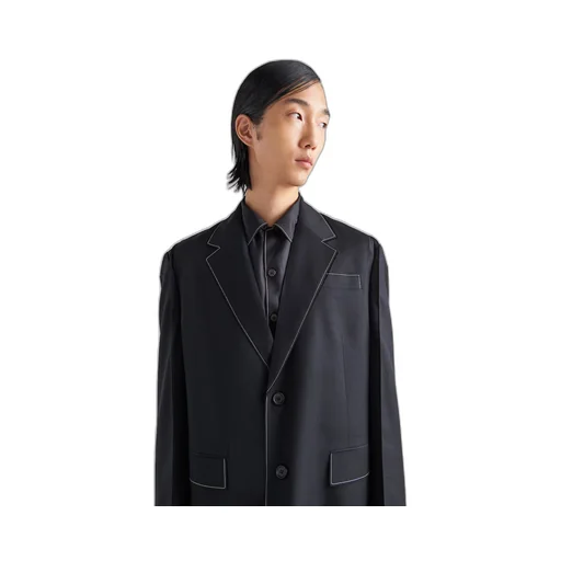 Single-breasted wool coat