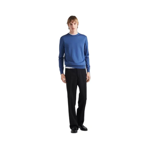 Superfine wool crew-neck sweater