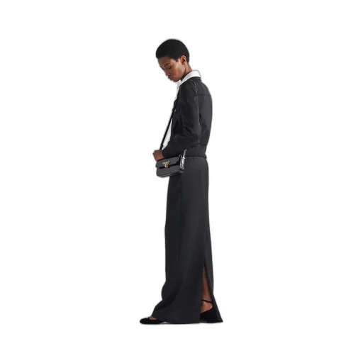 Long wool satin skirt