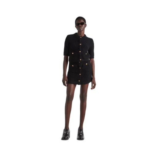 Bouclé mohair miniskirt