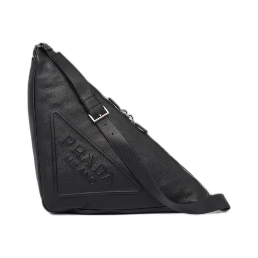 Large leather Prada Triangle bag