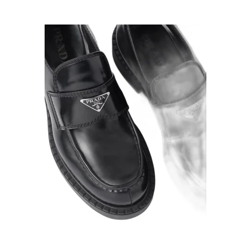 Chocolate brushed leather loafers
