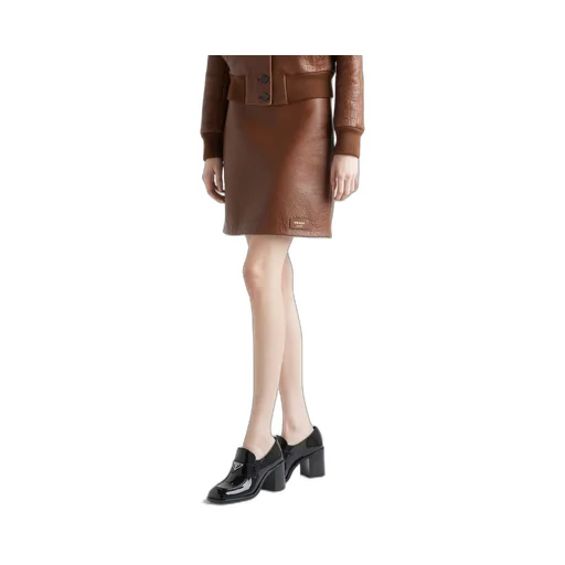 Nappa leather skirt
