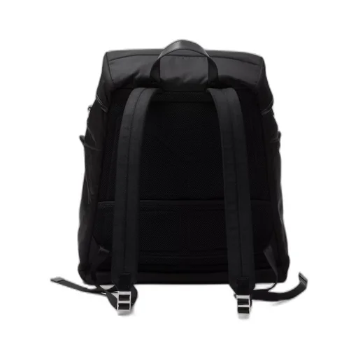 Re-Nylon and leather backpack