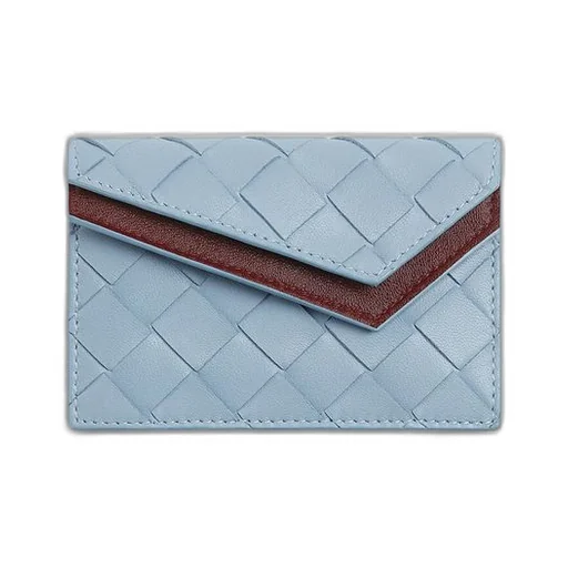 Intrecciato Check Business Card Case