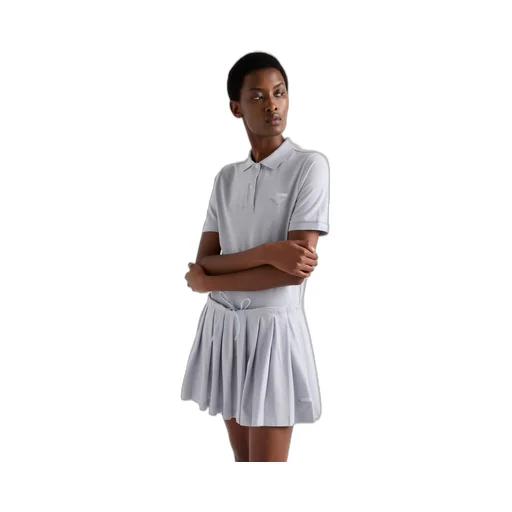 Pleated piqué miniskirt