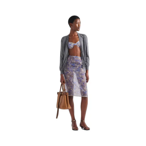 Printed nylonette bra