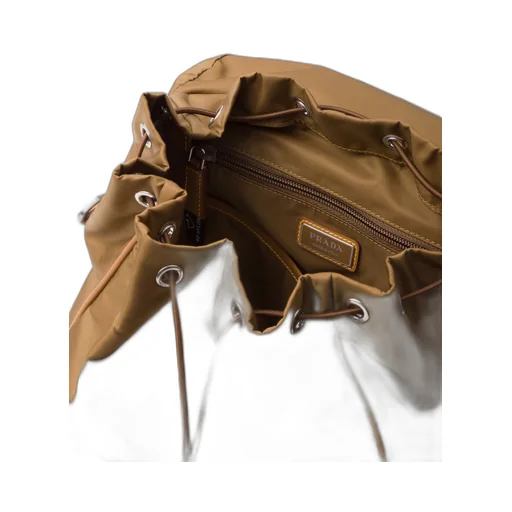 Re-Nylon and leather backpack