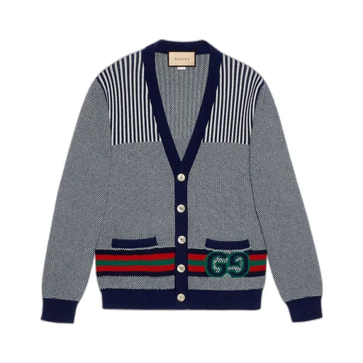 Cotton wool cardigan with GG