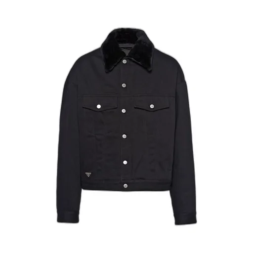 Padded bull denim blouson jacket