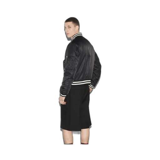 Reversible nylon bomber jacket