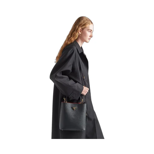Medium Saffiano Leather Prada Panier Bag
