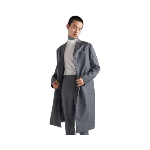 Single-breasted wool coat
