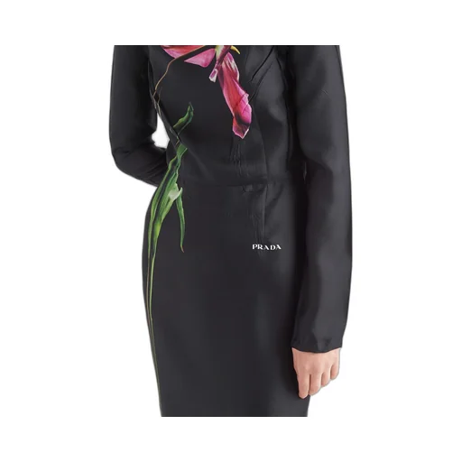Printed twill dress
