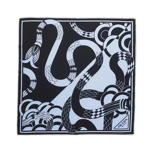 Printed silk twill scarf