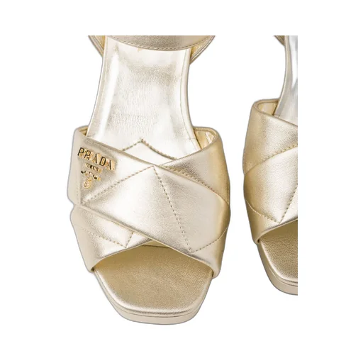 Quilted nappa leather platform sandals