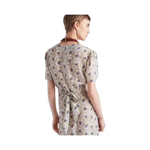 Printed pongee dress