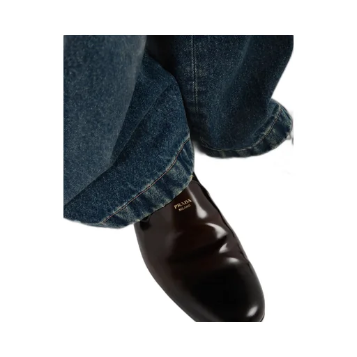Brushed leather slippers