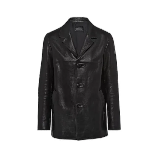 Leather pea coat