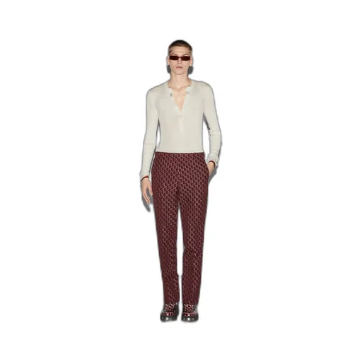 GG wool with optical effect pant
