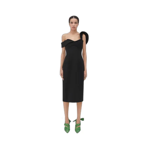 Bonded Wool Tricotine Bustier Dress