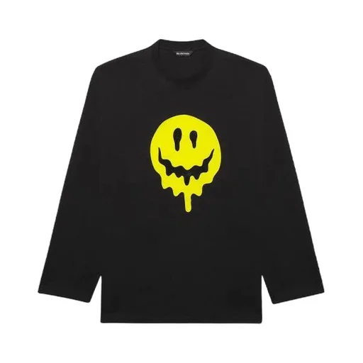 Unisex Printing Round-neck Swea Black