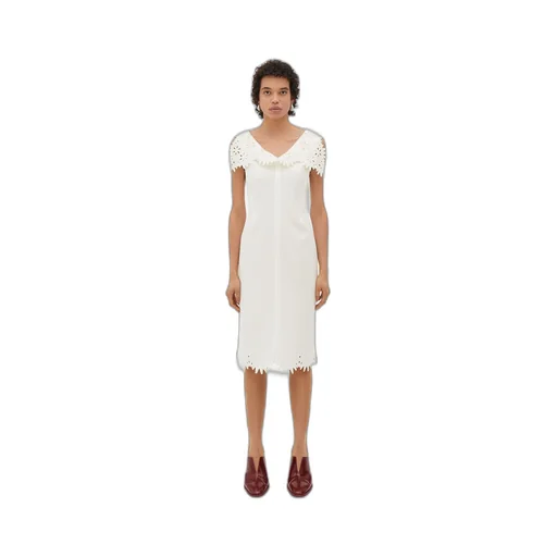English Embroidery Viscose And Silk Dress