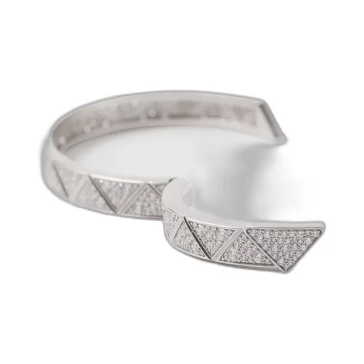 Eternal Gold bangle bracelet in white gold with pavé diamonds