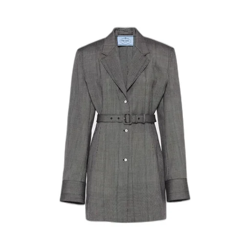 Single-breasted pinstripe wool jacket