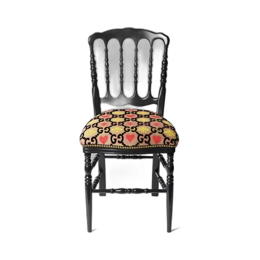 Wood chair with GG jacquard
