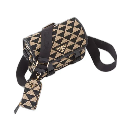 Prada Symbole embroidered fabric bag