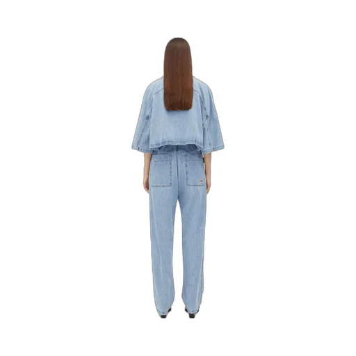 Light Bleached Denim Cropped Shirt