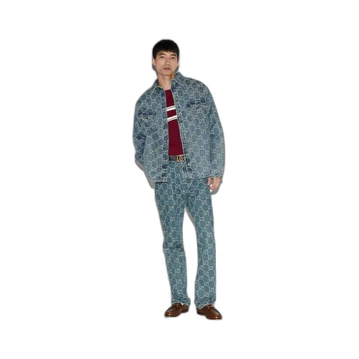 GG jacquard denim trouser