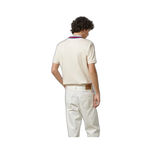 Cotton piquet polo with Square GG