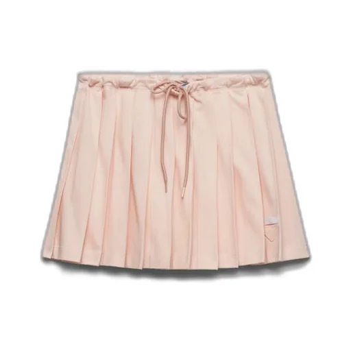 Pleated piqué miniskirt
