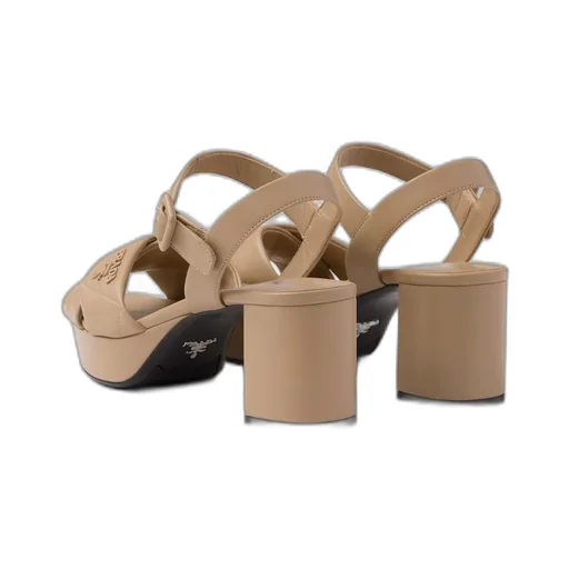 Quilted nappa leather platform sandals