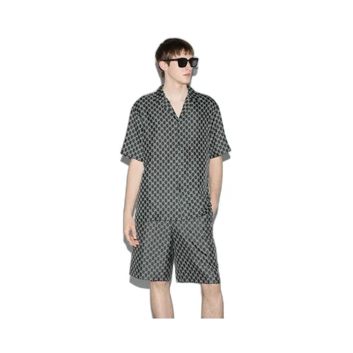 GG print silk shirt