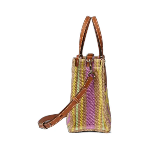 Small jute tote with Gucci patch